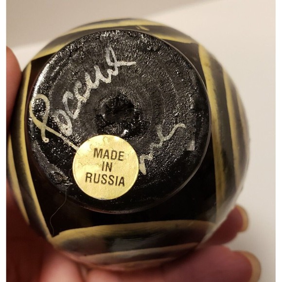 NESTING MATRYOSHKA RUSSIAN HAND PAINTED DOLLS SIGNED  STACKING 5 PIECE WOODEN 5" - Picture 10 of 12